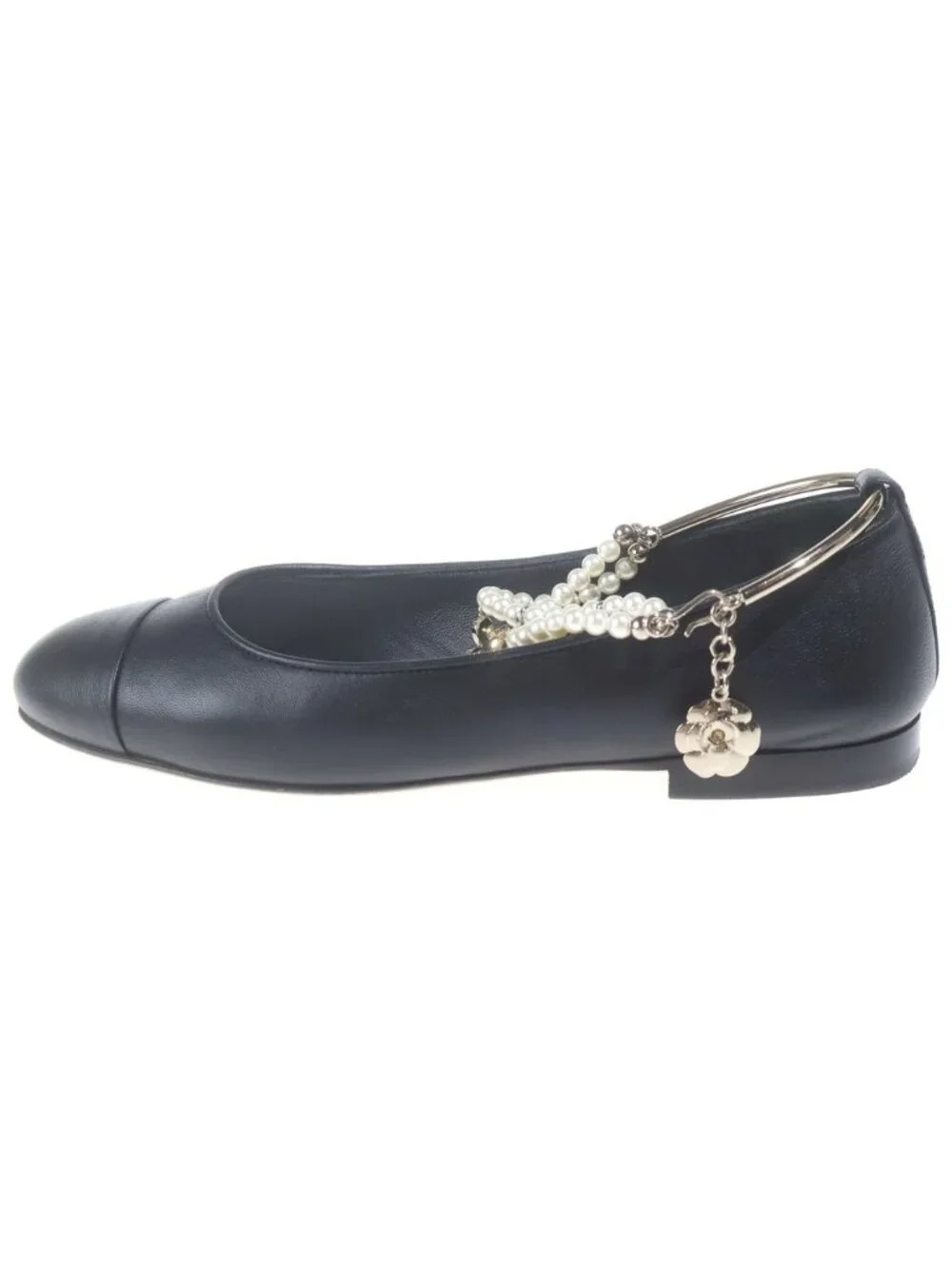 Chanel Ballerina CC Logo Charm Flat Pumps Black
